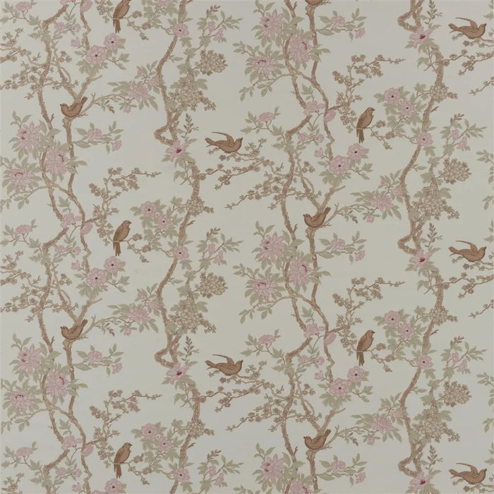 Ralph Lauren Marlowe Floral Silk Latte Fabric FRL5239-02