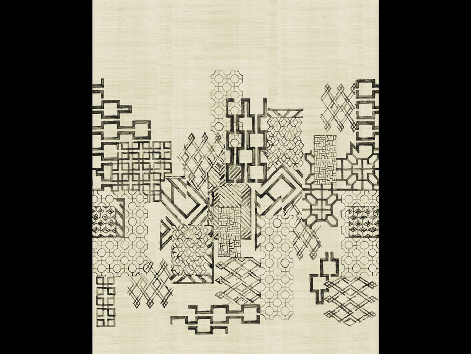 No.9 Thompson Portcullis Metallic Grasscloth 3 Drops Iron Wallpaper Sample N9021044002