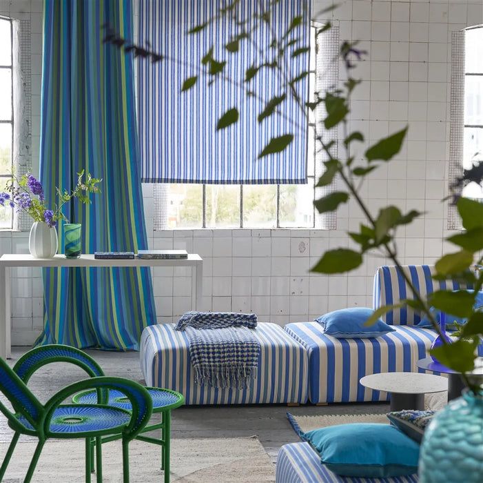 Designers Guild Burlington Stripe Cobalt Fabric FDG3210-06