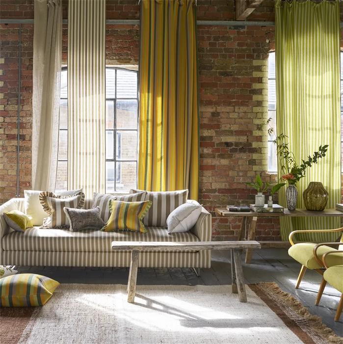 Designers Guild Cork Street Stripe Natural Fabric Sample FDG3213-01