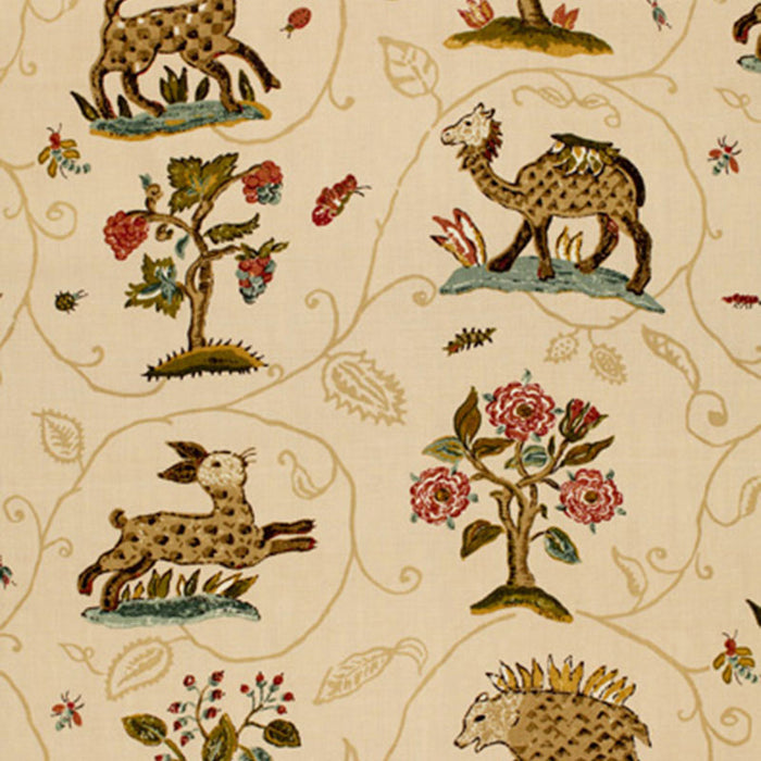 Schumacher La Menagerie Cream Fabric Sample 172760