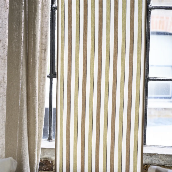 Designers Guild Burlington Stripe Stone Fabric FDG3210-01
