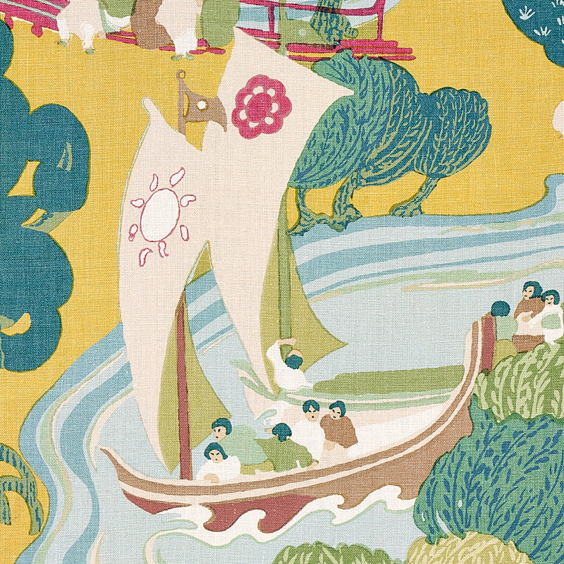 Schumacher Pearl River Yellow Fabric 173066
