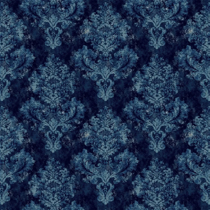 Ralph Lauren Barouche Damask Indigo Fabric Sample FRL5318-01
