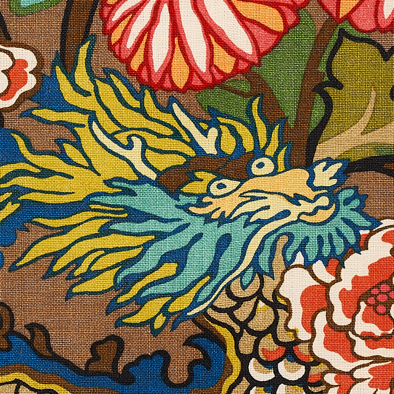 Schumacher Chiang Mai Dragon Mocha 173274 Fabric | 40% Off (Samples)
