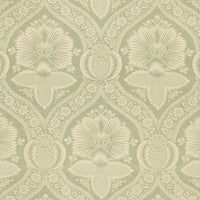 Schumacher Villandry Damask Print Mineral Fabric 173373