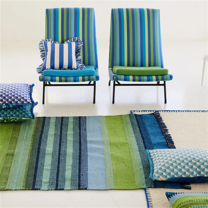 Designers Guild Cork Street Stripe Cobalt Fabric Sample FDG3213-03
