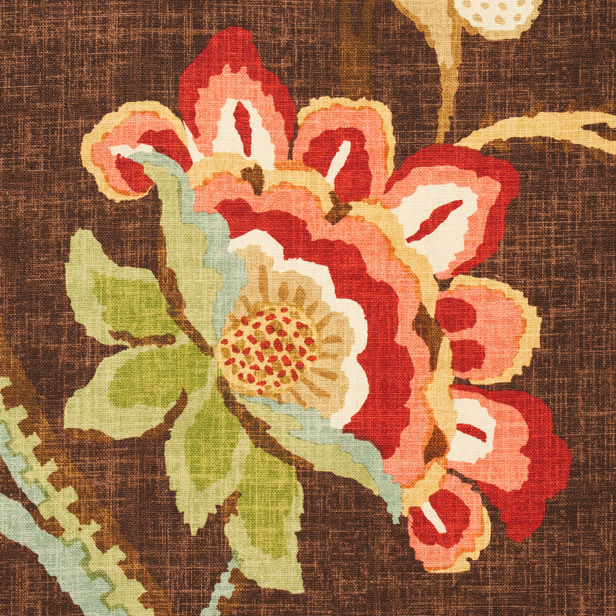 Schumacher Khantau Tree Mahogany Fabric 173912