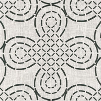 Schumacher Trellis Knot Ivory & Onyx Fabric 174222
