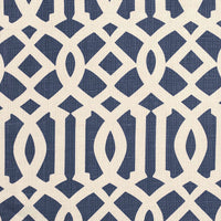 Schumacher Imperial Trellis II Ivory / Navy Fabric 174411