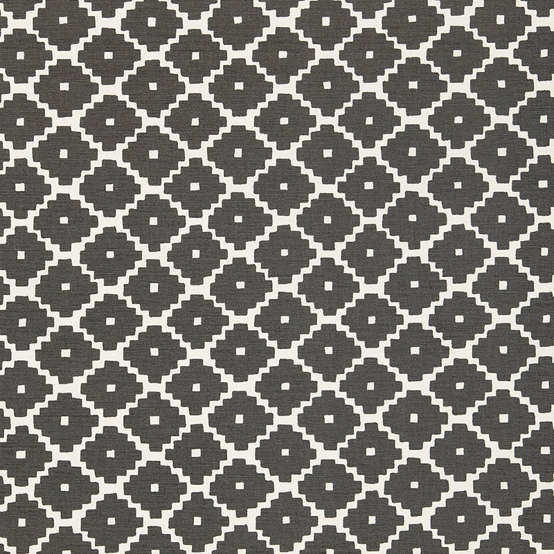 Schumacher Ziggurat Charcoal Fabric 174480
