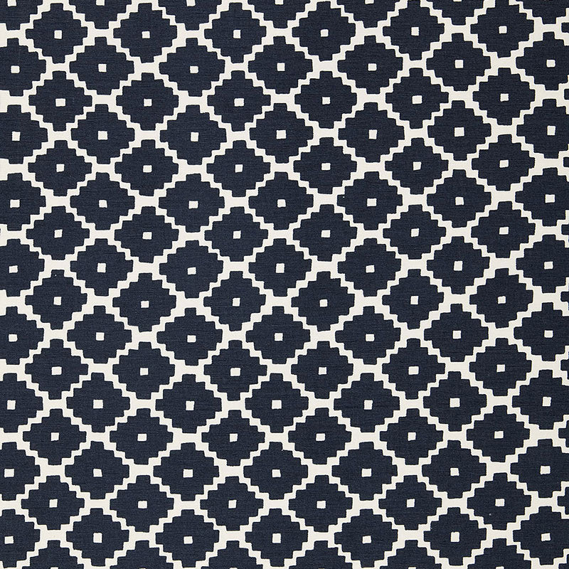 Schumacher Ziggurat Navy Fabric 174486