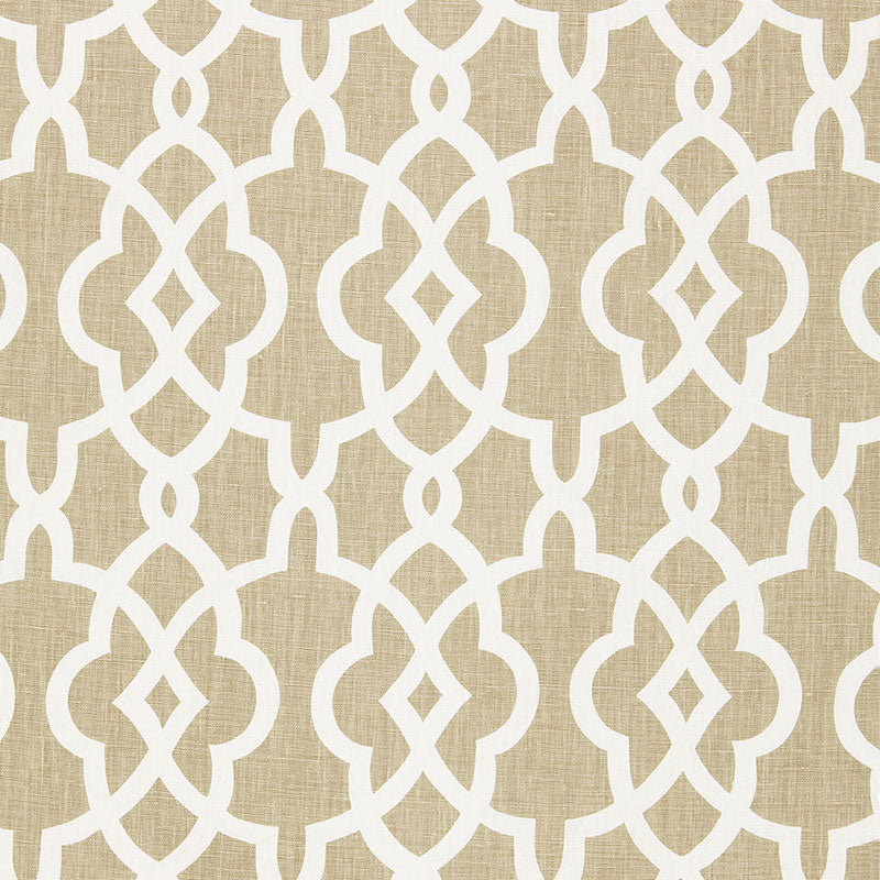 Schumacher Summer Palace Fret Sand Fabric 174590