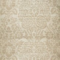 Schumacher Malay Damask Print Putty Fabric 174610
