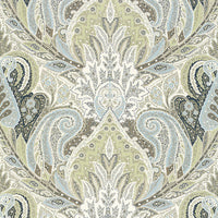 Schumacher Cambay Paisley Print Oyster Fabric 174882
