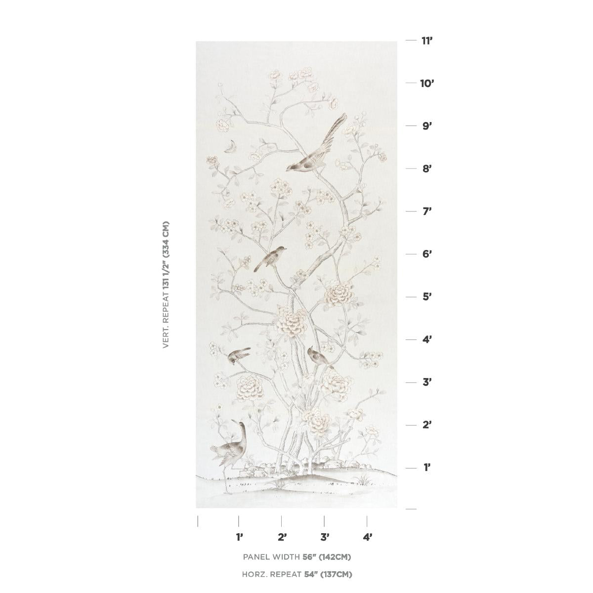 Schumacher Chinois Palais Neutral Fabric Sample 175048