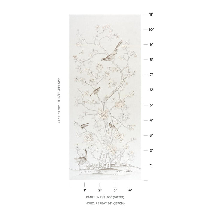 Schumacher Chinois Palais Neutral Fabric Sample 175048