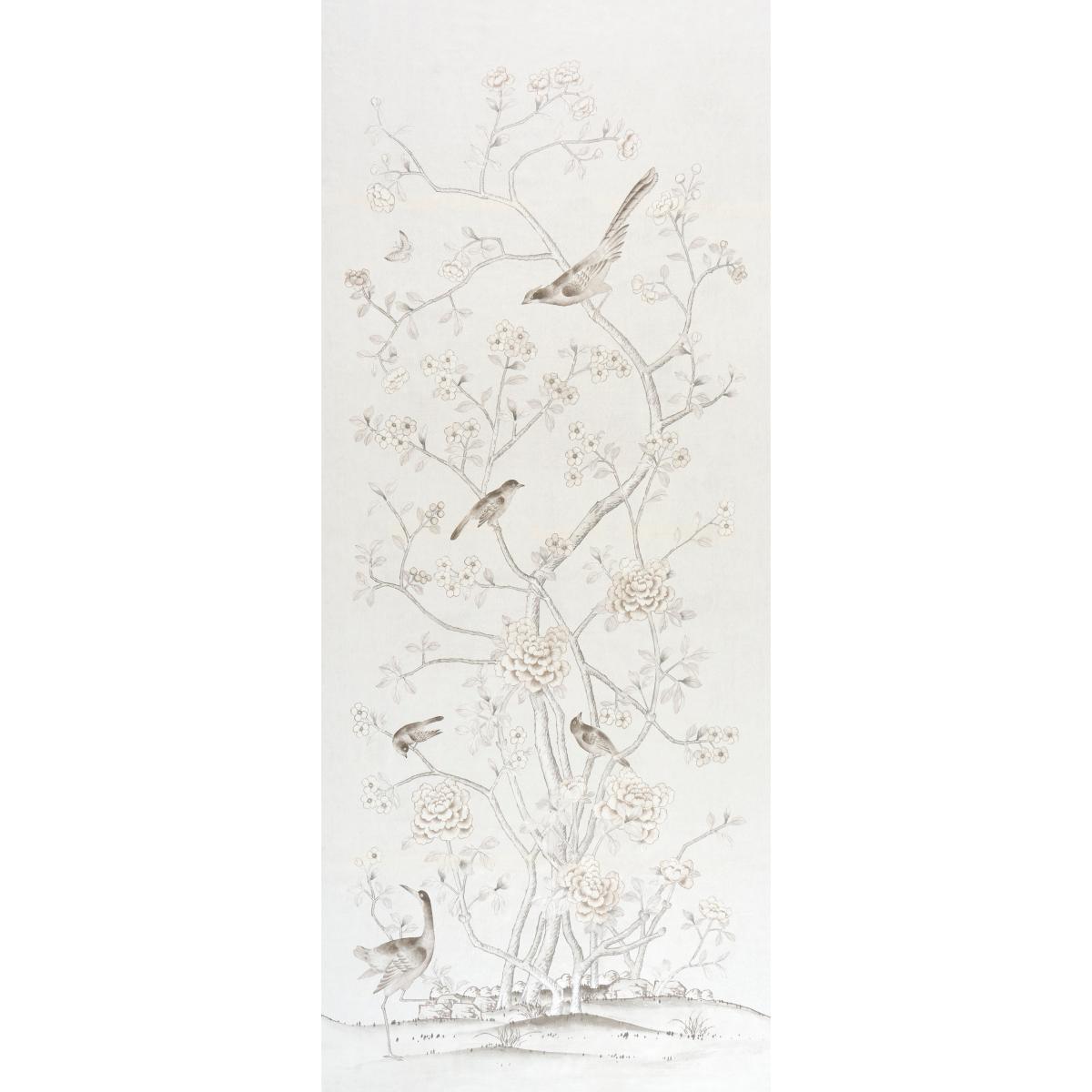 Schumacher Chinois Palais Neutral Fabric Sample 175048