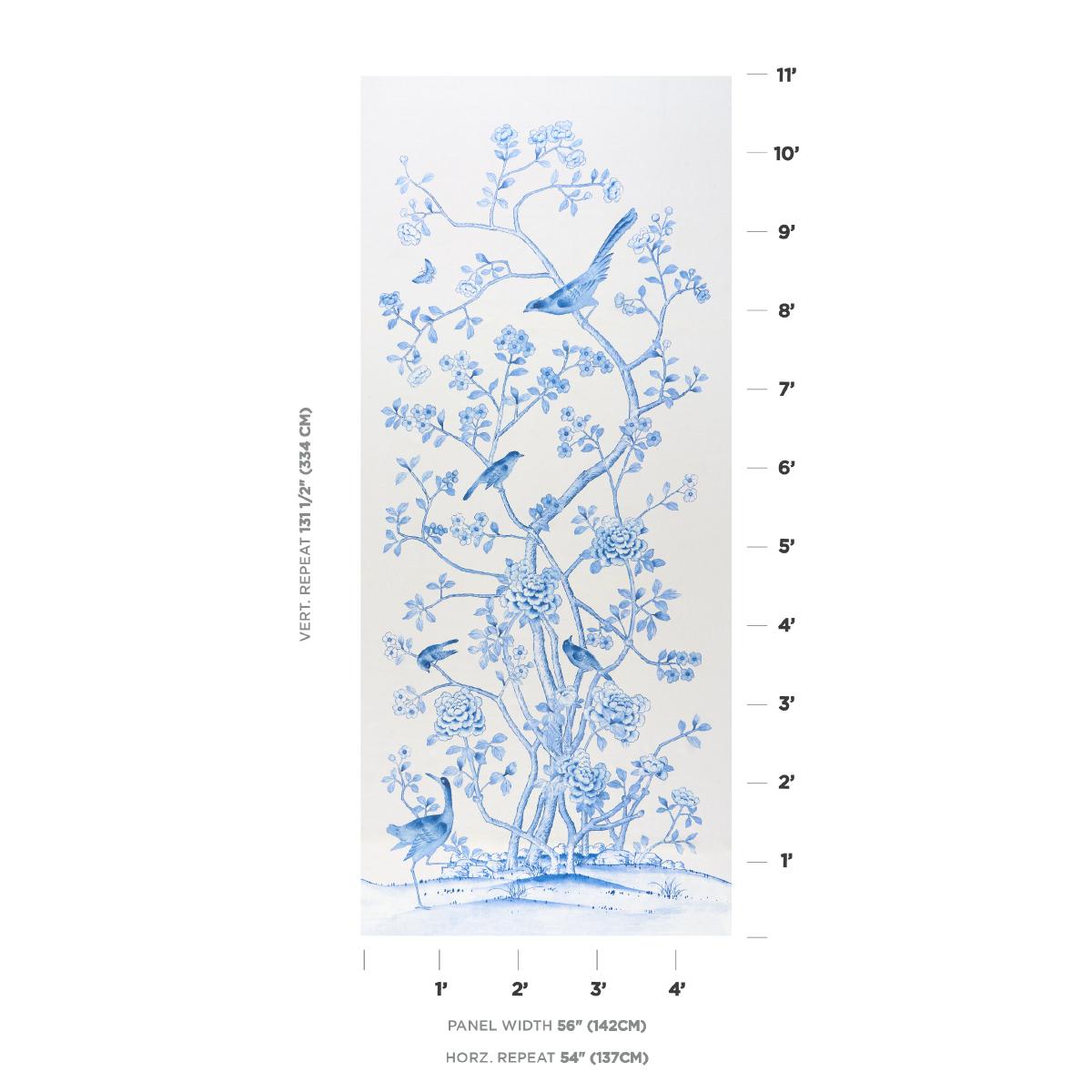 Schumacher Chinois Palais Porcelain Fabric Sample 175049