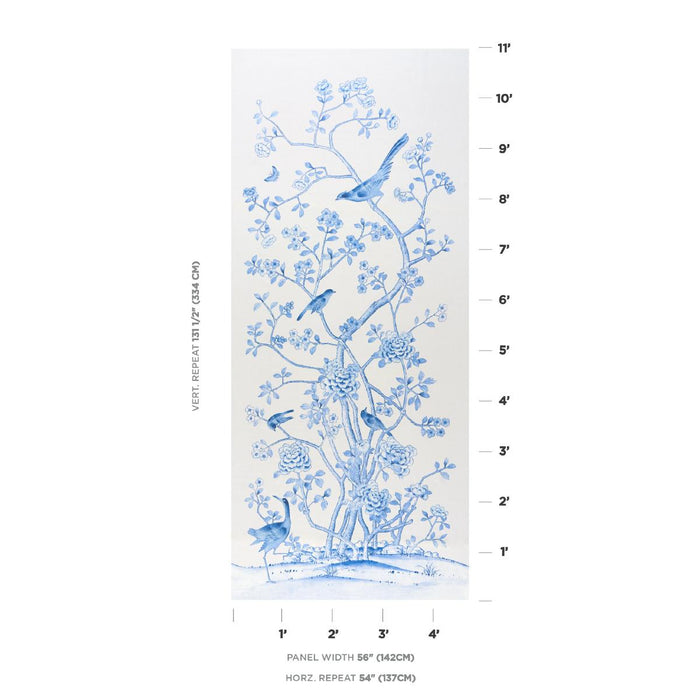 Schumacher Chinois Palais Porcelain Fabric Sample 175049