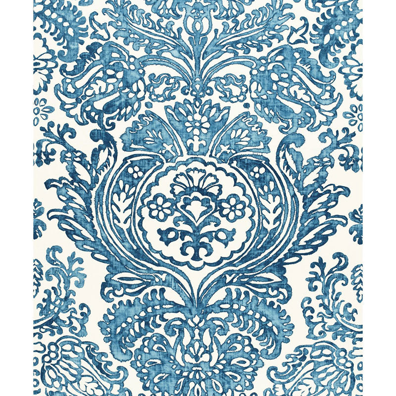 Schumacher Tremezzo Damask Caspian Fabric 175090