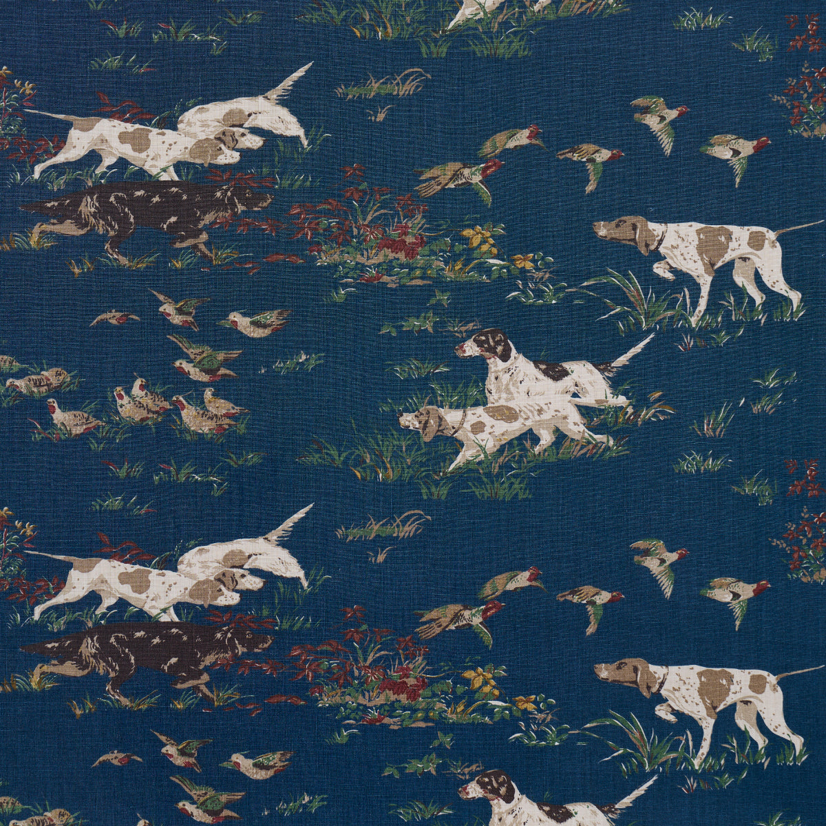 Schumacher Pointers Indigo Fabric Sample 175163