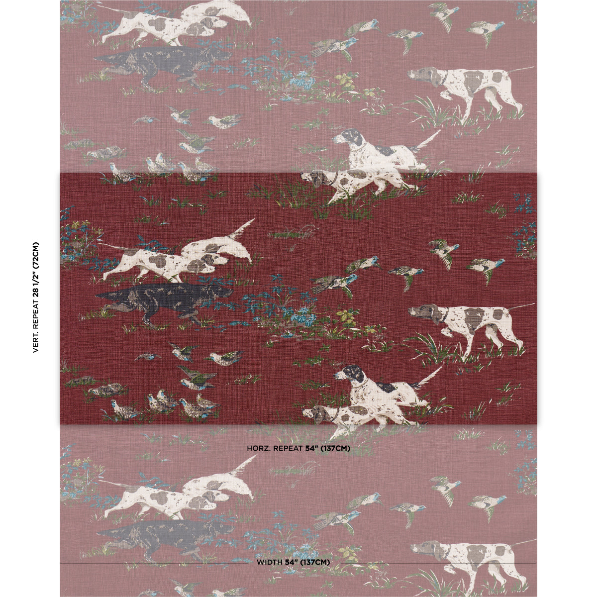 Schumacher Pointers Burgundy Fabric Sample 175165