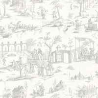 Schumacher Siena Toile Pewter Fabric 175171