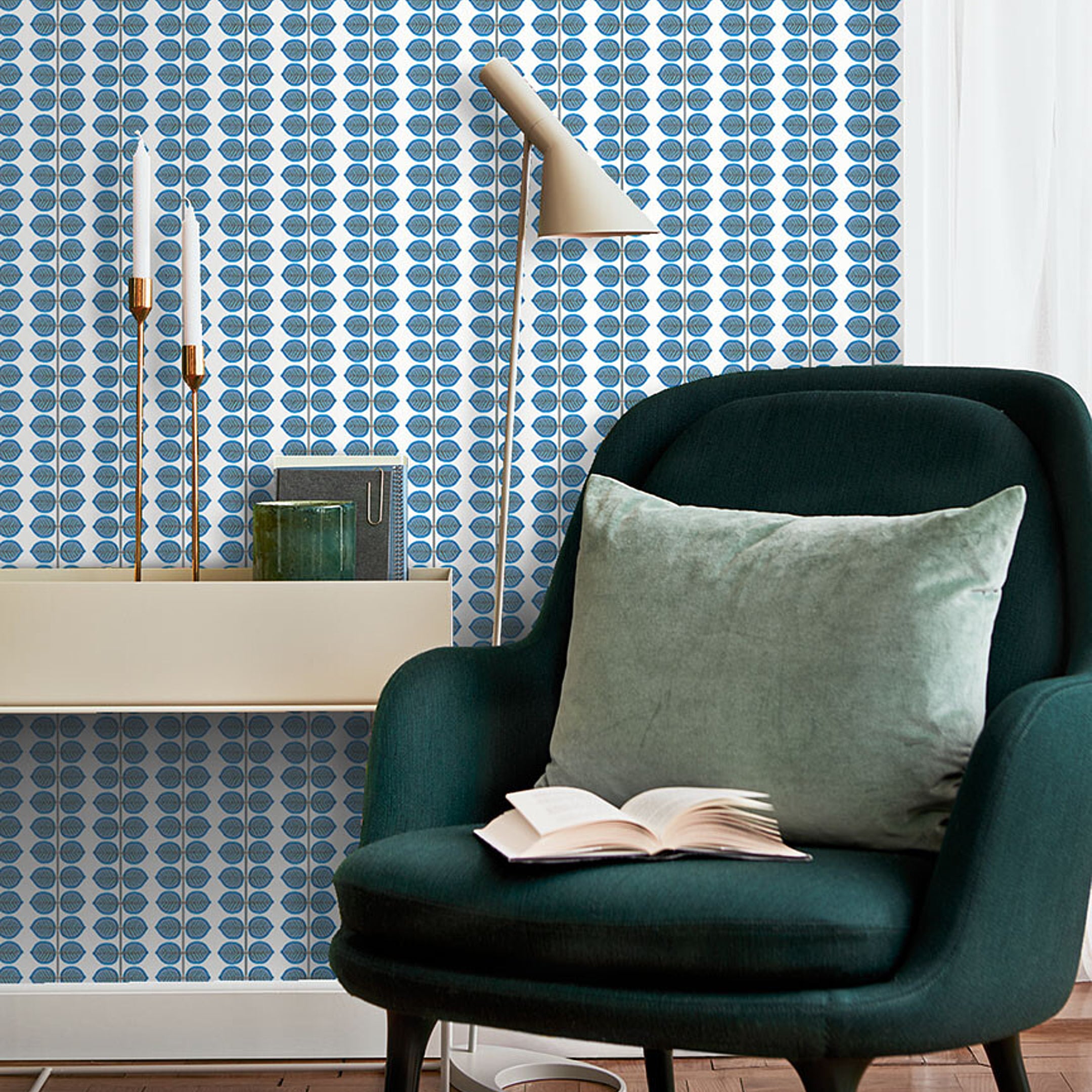 Schumacher Bersa Blue Wallpaper 1752