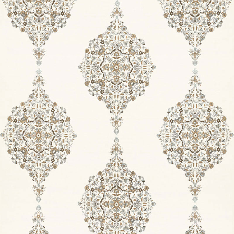 Schumacher Mehndi Linen Print Flax Fabric Sample 175320