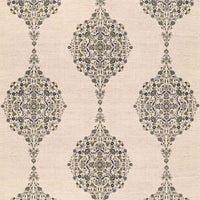 Schumacher Mehndi Linen Print Smoke Fabric 175322