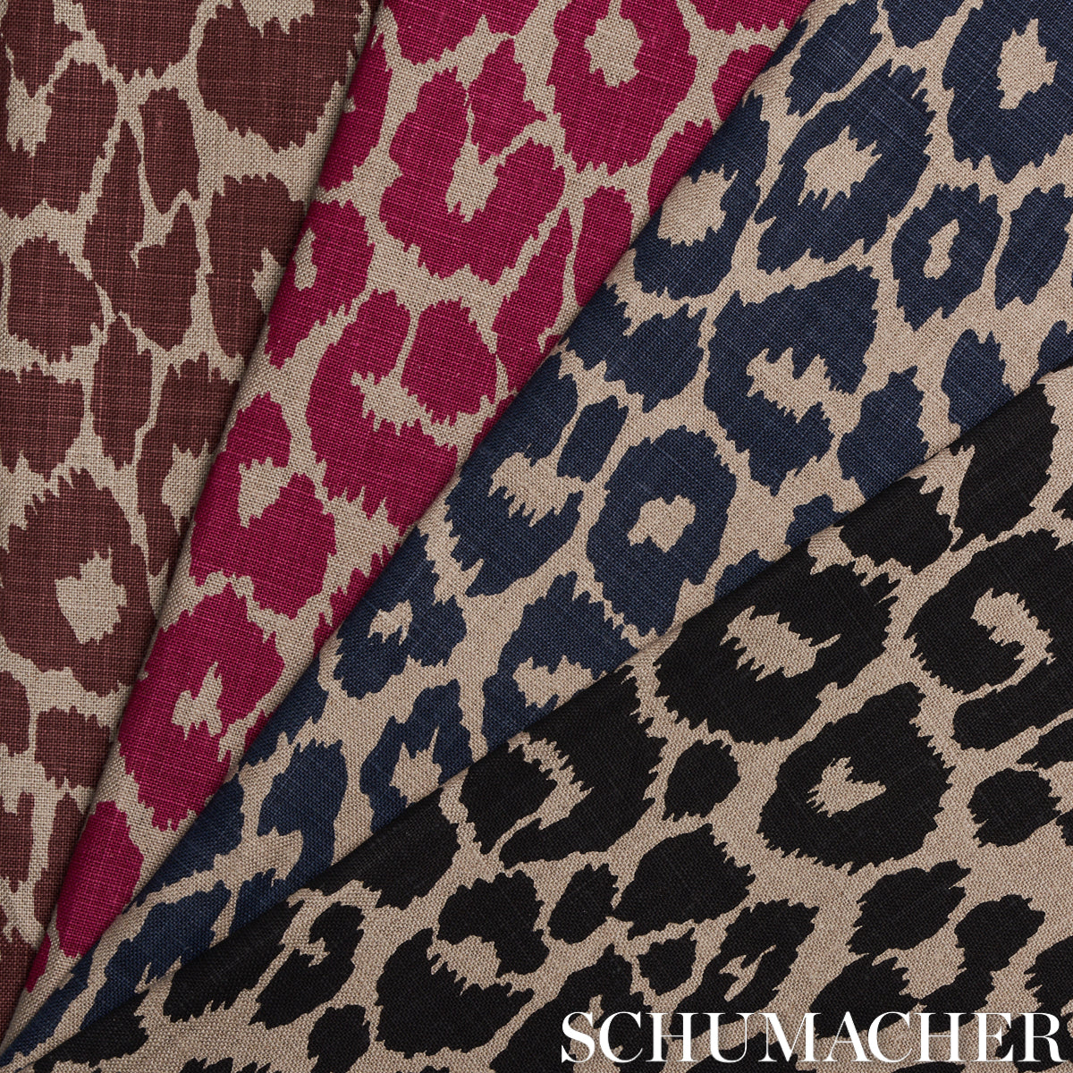 Leopard Ink Schumacher Iconic Leopard Ink/Natural 175724 Fabric | 40% Off (Samples)