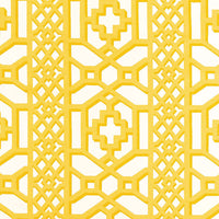 Schumacher Zanzibar Trellis Chintz Canary Fabric 175730