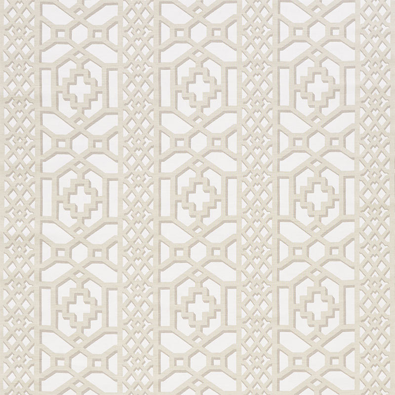 Schumacher Zanzibar Trellis Matte Sand Fabric Sample 175744