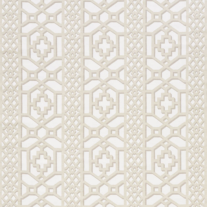 Schumacher Zanzibar Trellis Matte Sand Fabric 175744