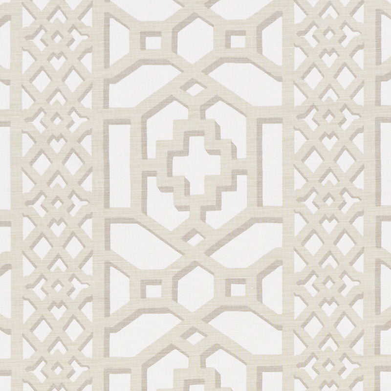 Schumacher Zanzibar Trellis Matte Sand Fabric Sample 175744
