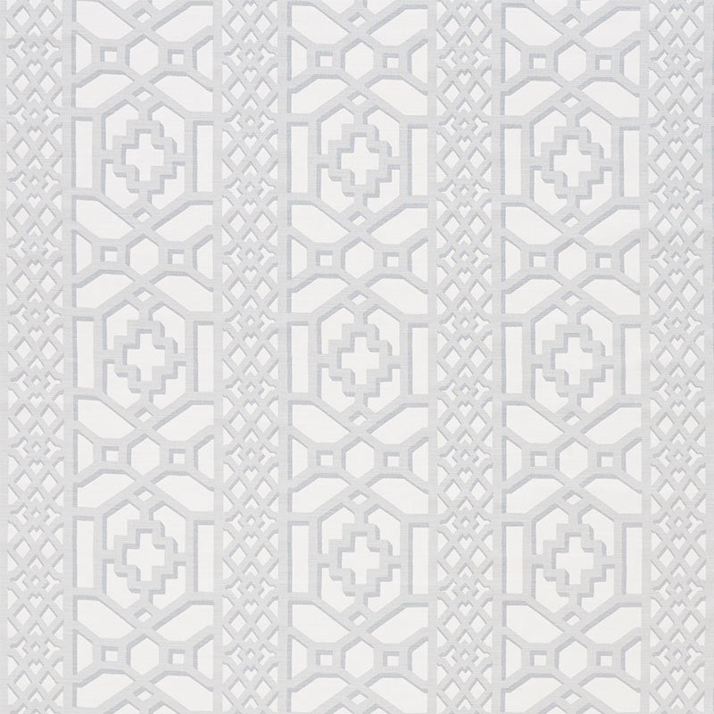 Schumacher Zanzibar Trellis Matte Cloud Fabric Sample 175745
