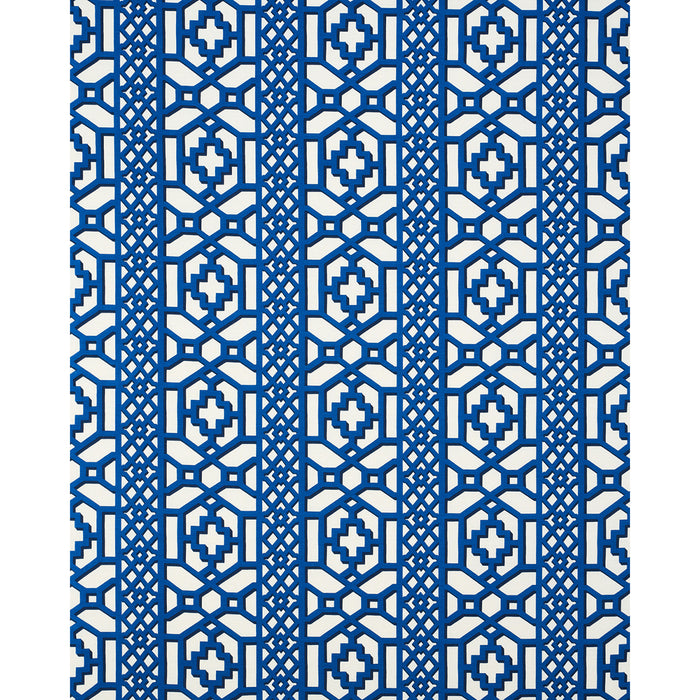 Schumacher Zanzibar Trellis Navy Fabric 175749