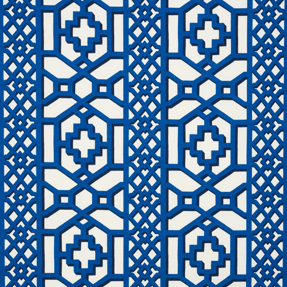 Schumacher Zanzibar Trellis Navy Fabric 175749