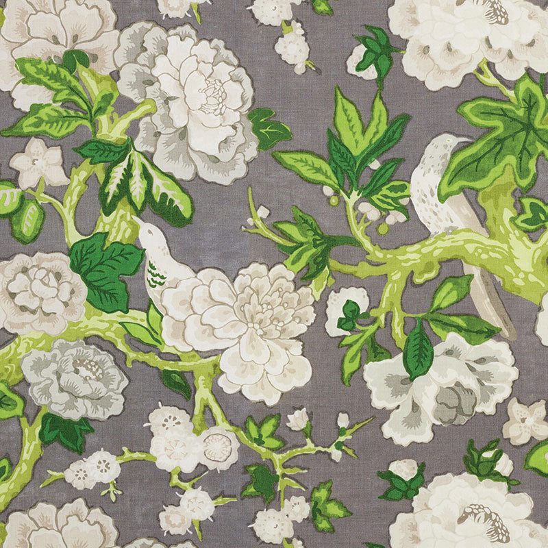 Schumacher Bermuda Blossoms Slate 175872 Fabric | 40% Off (Samples)