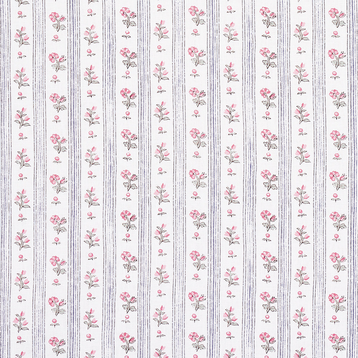 Schumacher Cabanon Stripe Rose Fabric Sample 175965
