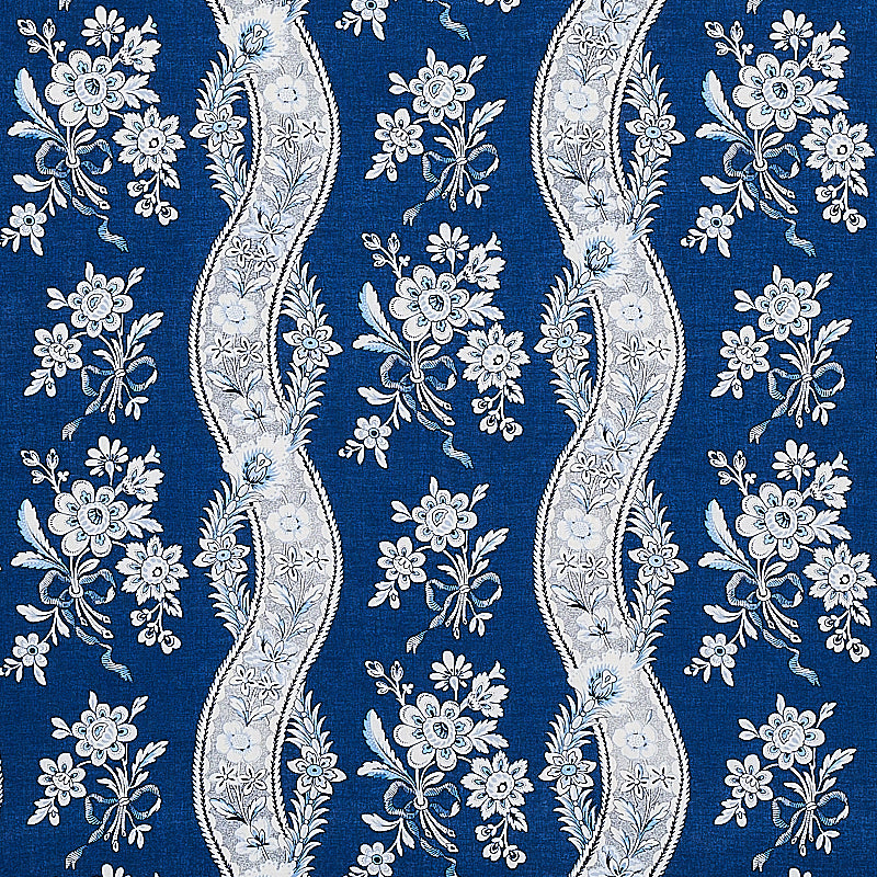 Schumacher Le Castellet Indigo Fabric Sample 175984
