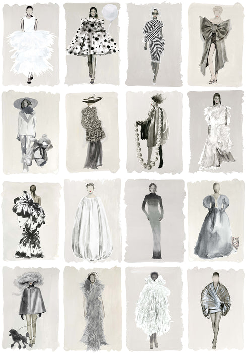 Cole & Son Couture Carousel Monochrome Wallpaper 175/1002M.CS.0