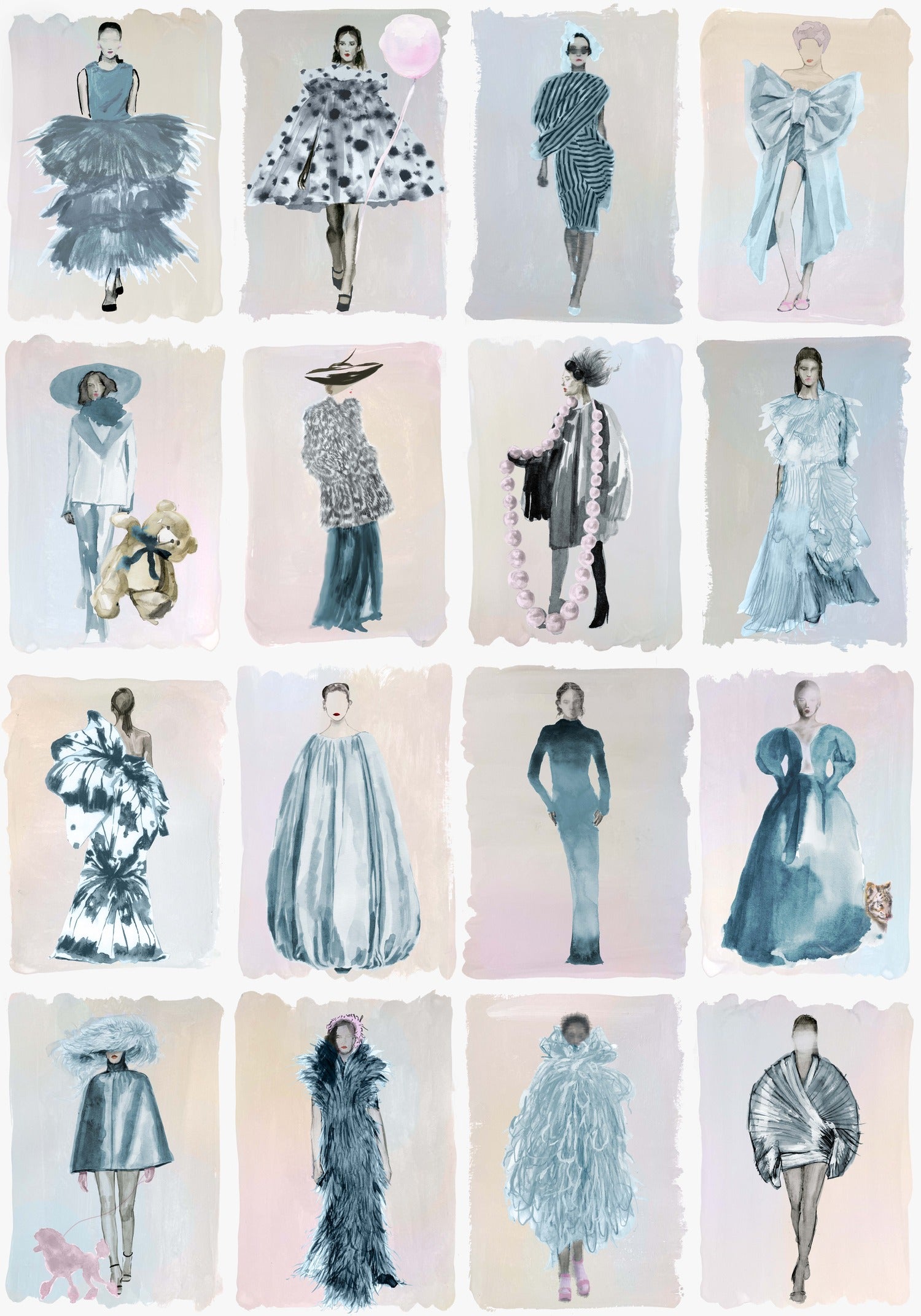 Cole & Son Couture Carousel Blue Wallpaper 175/1004.CS.0