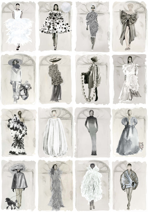 Cole & Son Couture Carousel W Mchrome Wallpaper Sample 175/2008M.CS.0