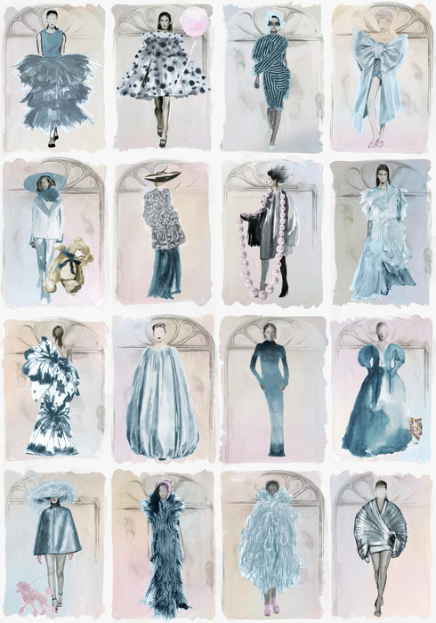 Cole & Son Couture Carousel W Blue P Wallpaper Sample 175/2010M.CS.0