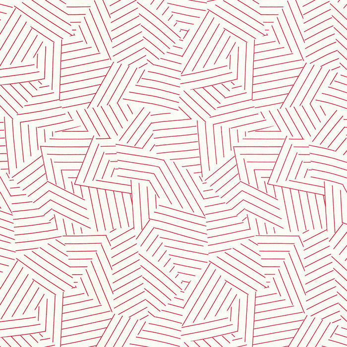 Schumacher Deconstructed Stripe Red Fabric Sample 176051