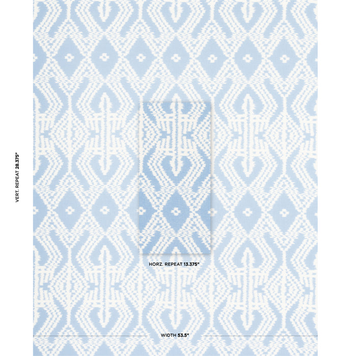 Schumacher Asaka Ikat Chambray Fabric Sample 176096
