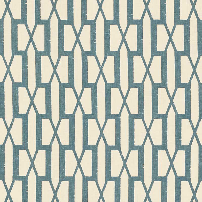 Schumacher Belvedere Peacock Blue Fabric Sample 176115