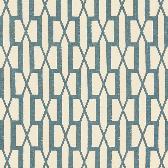 Schumacher Belvedere Peacock Blue Fabric Sample 176115